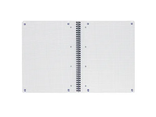 Collegeblok Oxford A4+ 4-gaats ruit 5mm 90vel zwart