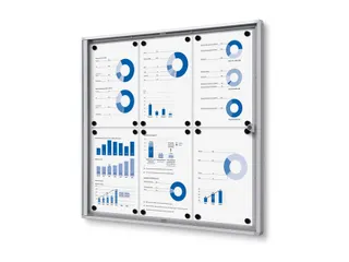 Vitrinebord Quantore voor binnen 6x A4 zilver - 2