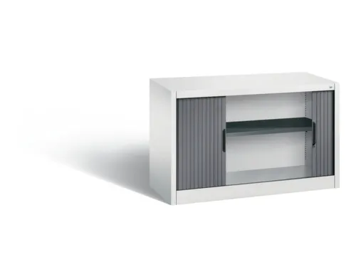 jaloeziedeurkast,HxBxD 695x1200x420mm,1xStalen bodem,rolluik RAL7021