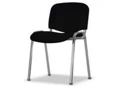 Bezoekersstoel,4Voeten Ovale Buis Aluminium-Zilver,Zitting Stof Zwart