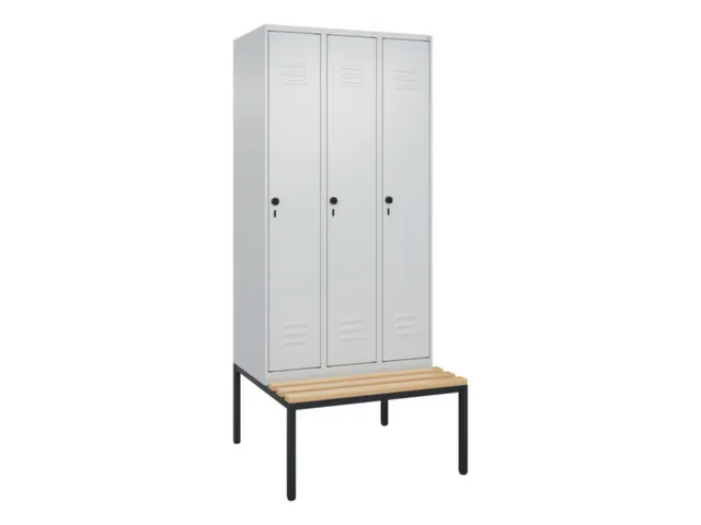 armoire vestiaire noir et blanc HxlxP 2120x900x815mm 3compart.