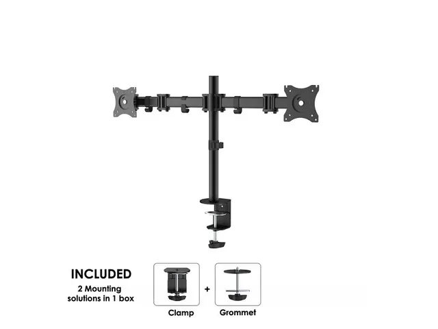 Monitorarm 2 Schermen 27inch Zwart Nm-d135dblack