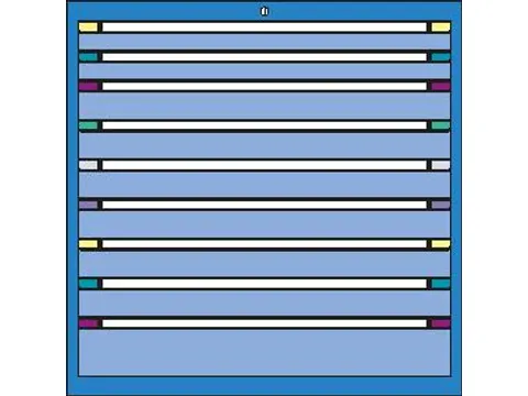 ladekast,HxBxD 1000x605x695mm,9lade(n),cil.-slot,RAL7035,front RAL7035