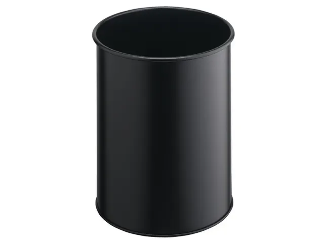 Prullenbak Metaal Rond 15 Liter Zwart