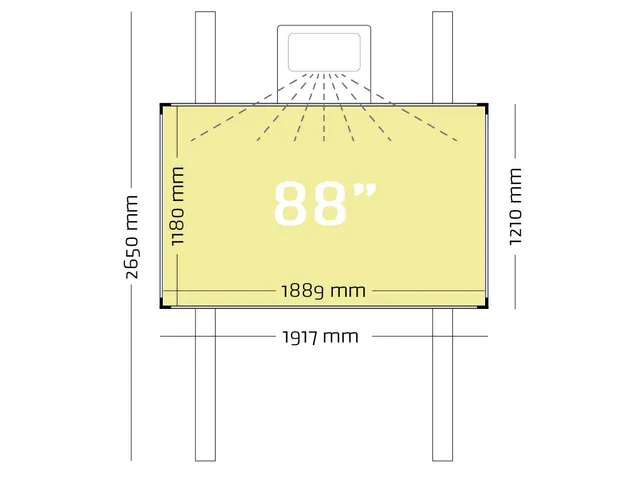 Projectiebord 120x192cm kolom mat wit Extraflat 16:10