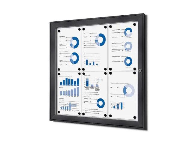 Vergrendelbaar vitrine mededelingenbord Indoor/Outdoor 6xA4 Antraciet