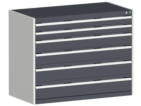 ladekast 1000x1300x650mm 6laden zware lasten RAL7035 front RAL7016