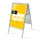 Stoepbord A1 complete set met print "A Emporter" Geel