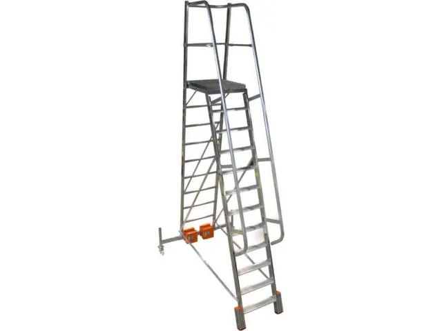 verrijdbare treden-platformladder,eenzijdig,12trede(n),stand H 2,75m