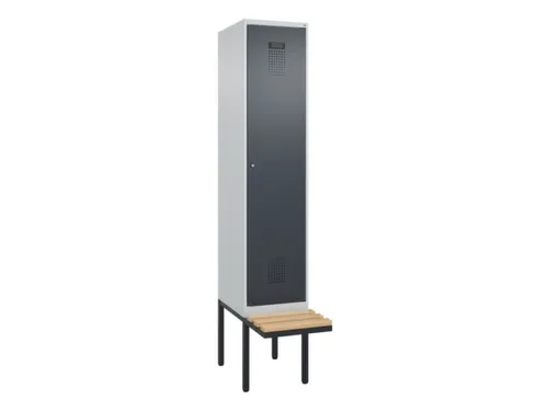 locker met bank,voor scheiding van kleding,HxBxD 2120x400x815mm,1vak
