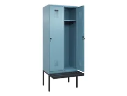 locker met bank,HxBxD 2120x800x815mm,2vak,vak B 400mm,draaigrendel