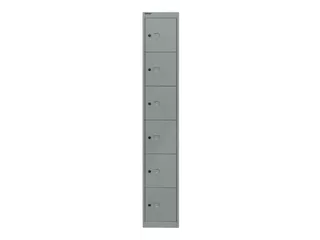 lockerkast,HxBxD 1802x305x305mm,6vakken,cil.-slot,romp zilverkleurig - 3