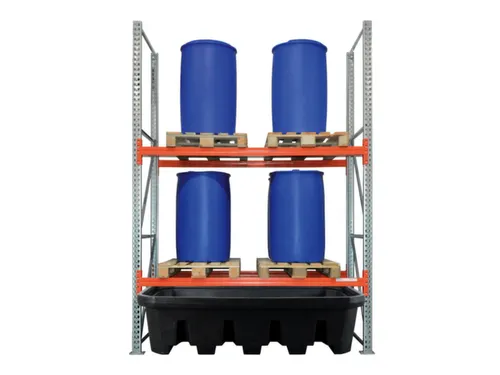 stellingopvangbak,v. stelling voor gevaarlijke stoffen,v. vak B 2200mm