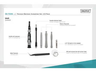 DIGITUS Fijnmechanica schroevendraaierset 115 delig - 3