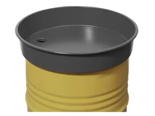 trechter,v. 200l vat,HxØ 135x650mm,aftapbuis recht,staal,poedercoat. - 1