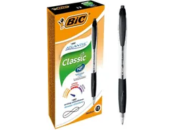 Balpen Bic Atlantis classic grip clic medium zwart