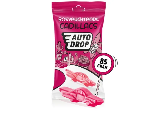 Autodrop Bosvruchtrode Cadillacs zak 85 gram