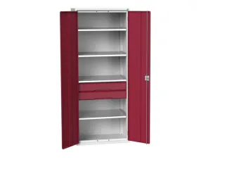 universele kast,HxBxD 2000x800x550mm,4xStalen bodem,2lade(n) - 1