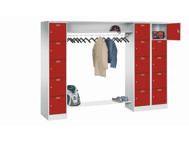 personeelsgarderobe cil.slot 1950x2550x500mm 3x5 vakken 400mm RAL3000