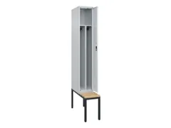 locker met bank,voor scheiding van kleding,HxBxD 2120x300x815mm,1vak