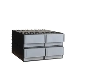 Combi-Ladensysteem Hxbxd 202X332X345Mm 4/4Behuizingen/laden Grijs - 1