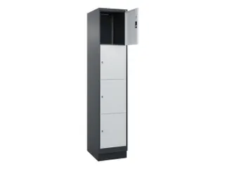 lockerkast,HxBxD 1950x400x500mm,1x4vakken,vak B 400mm,cil.-slot,sokkel - 1