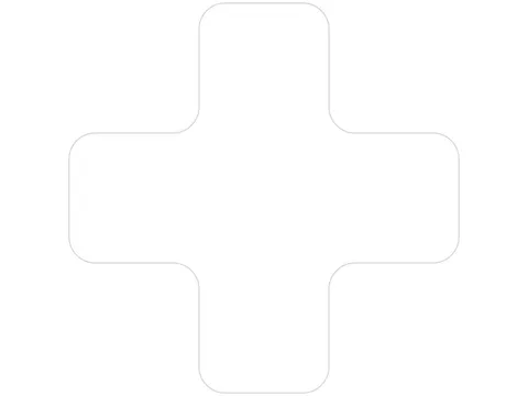 plaksymbool,plus,markering HxB 150x150mm,polycarbonaat,wit