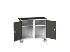 montagetafel 965x1050x550mm staalblad 2 kasten RAL7035 front RAL7016