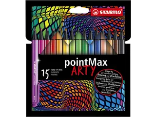 Viltstift STABILO pointMax 488/15 Arty medium assorti etui 15 stuks - 1