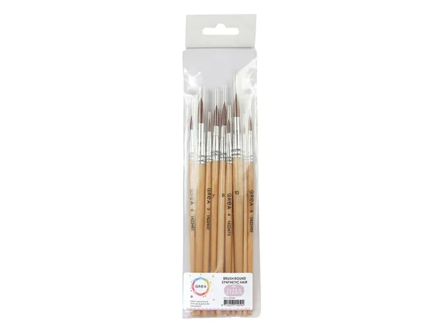 Penseel Qrea synthetisch haar set à 10 breedtes