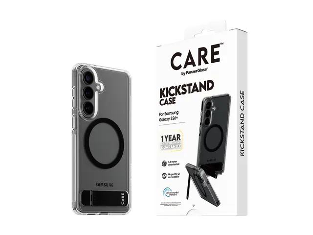 PanzerGlass CARE by Kickstand Case Transparent w. Qi Samsung Gal