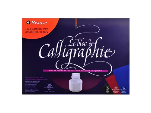 Kalligrafie blok -3 kleuren 30bl 125g A4