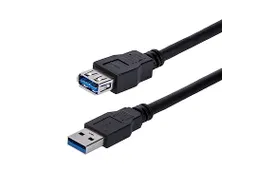 1 Meter SuperSpeed USB 3.0 Verlengkabel A naar A - Zwart M/F