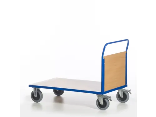 kopwandwagen,draagverm. 600kg,laadvl. LxB 1200x800mm,houtplaat,1wand