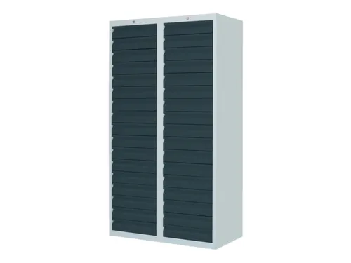 ladekast HxBxD 1800x1000x500mm 34laden RAL7035 front RAL7016