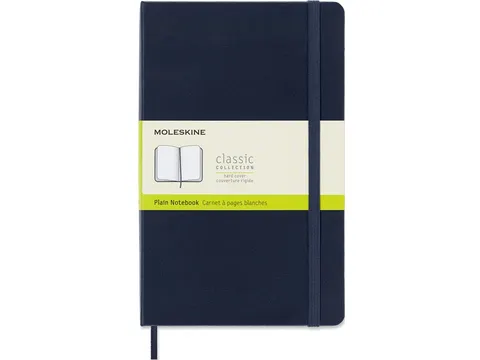 Notitieboek Moleskine large 130x210mm blanco hard cover sapphire blue