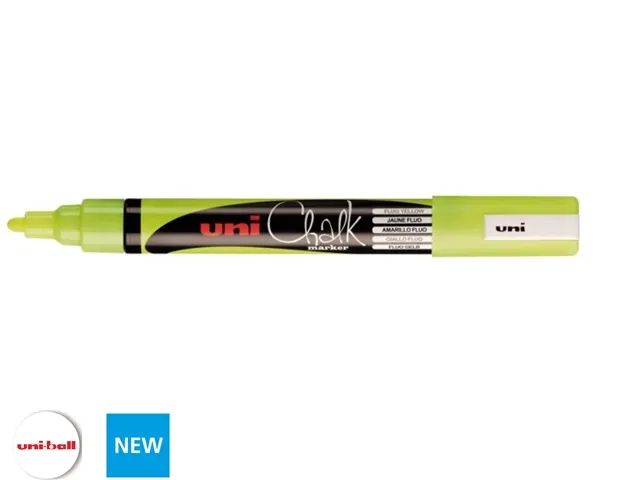 Krijtstift Uni-ball chalk rond 1.8-2.5mm fluor geel