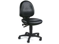 Werkplaatsstoel 420-550mmx460mmx440mm Kunstleer Zwart Wielen