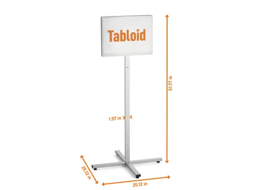 Vloerstandaard info stand outdoor A3 grijs