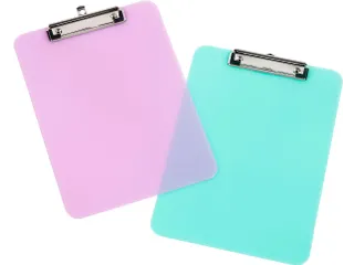Klemplaat Pastel A4 Polystyreen assorti Paars of groen - 1