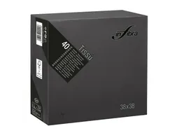Infibra I-0464 P-to-P Servet 38x38cm 1/4 vouw 2-Laags Zwart 1440 Stuks