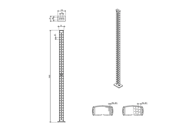 Addit kabelgeleider Groen voor zit-sta Bureau 130cm incl magneethouder