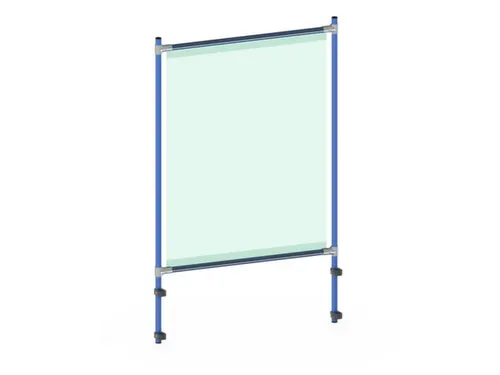 anti-speekselscherm,pvc-folie,glashelder,frame staal RAL5007