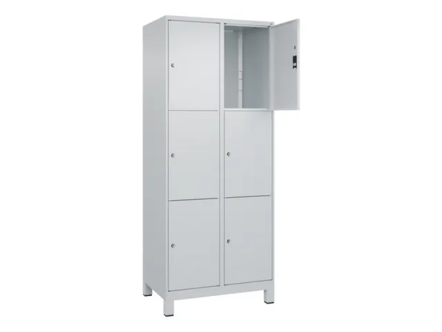 lockerkast,HxBxD 1950x800x500mm,2x3vakken,vak B 400mm,cil.-slot,voeten