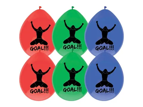 Ballon Haza goal 30cm 6 stuks assorti
