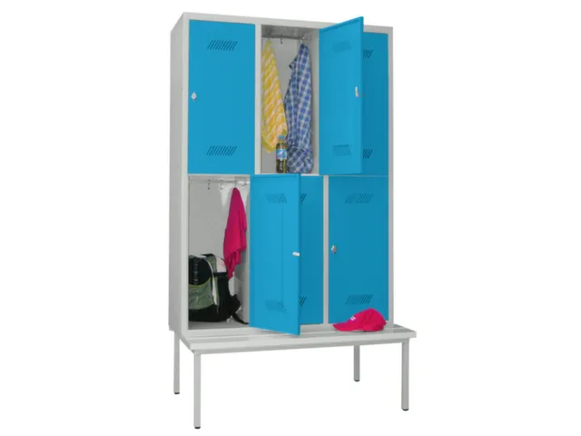 banklocker,dubbeldeks,HxBxD 2150x1200x800mm,RAL7035,front RAL5012