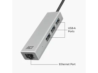 Hub ACT USB-C 3.0 3x USB-A Gigabit ethernet - 11