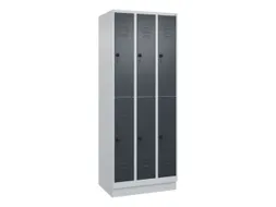 dubbeldekse locker,HxBxD 1950x750x500mm,3x2vak.,vak B 250mm