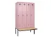locker met bank,voor scheiding van kleding,HxBxD 2120x1200x815mm,4vak
