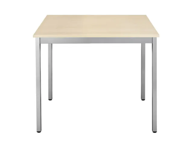 Tafel Vierkant 70x60 Cm Rechthoekig Frame Aluminium Blad Esdoorn